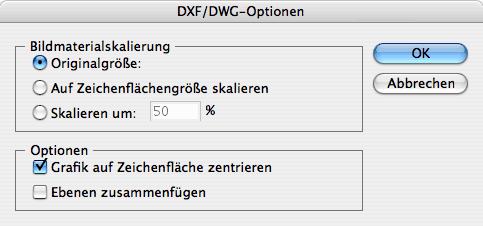 DXF/DWG-Import-Optionen