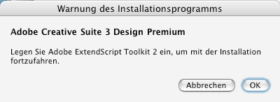 Warnung ExtendScript Toolkit
