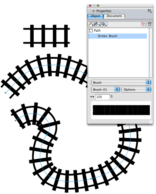 FreeHand Musterpinsel Eisenbahnschiene