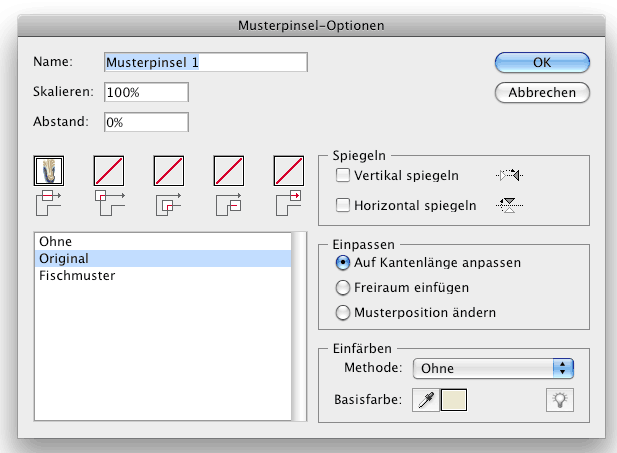 Dialogbox Musterpinsel