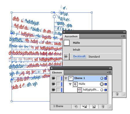 Textobjekt mit Hülle