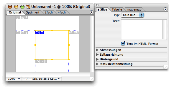 Slices in ImageReady